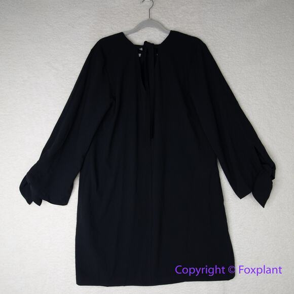 New! ELOQUII Solid Black Back Bow Tie Sleeve Pullover‎ Shift Dress, plus size 14 - Picture 9 of 15